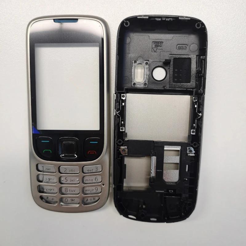 Для Nokia 6303C 6303i 6303 Полный Корпус Чехол Запчасти для Ремонта Английская Клавиатура серебряный