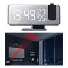 Radio Digital Clocks for Bedrooms 7.3" Screen Led Clock with USB Charger 4 Dimmer Rotation On