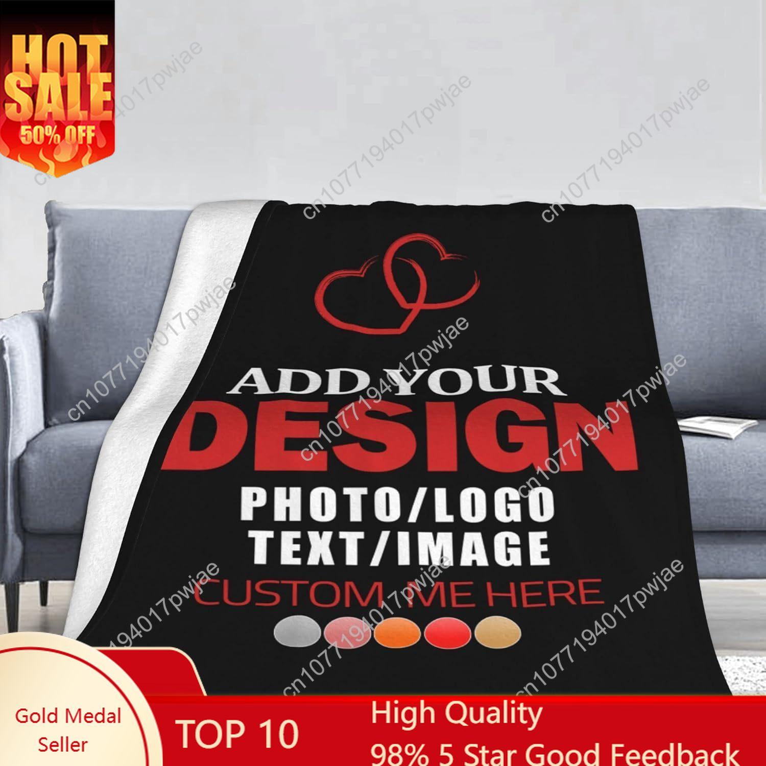 Custom Blanket with Photos Text Personalized Flannel Blanket Customized Picture Throw Blankets For Adult Kid Birthday Christmas 75X95CM