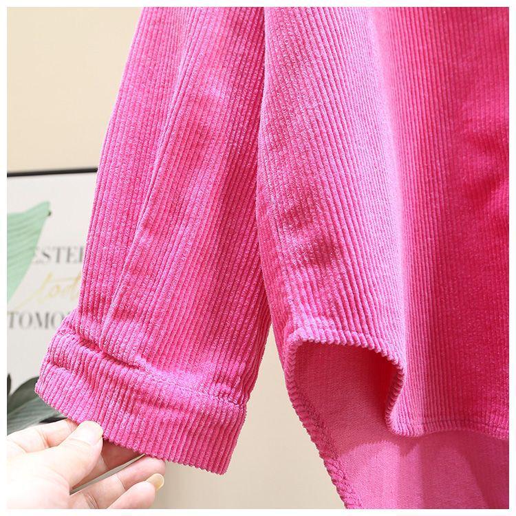Women's Thickened Corduroy Long Sleeve Shirt - Autumn Winter Fashion, Korean Style Loose Casual Top