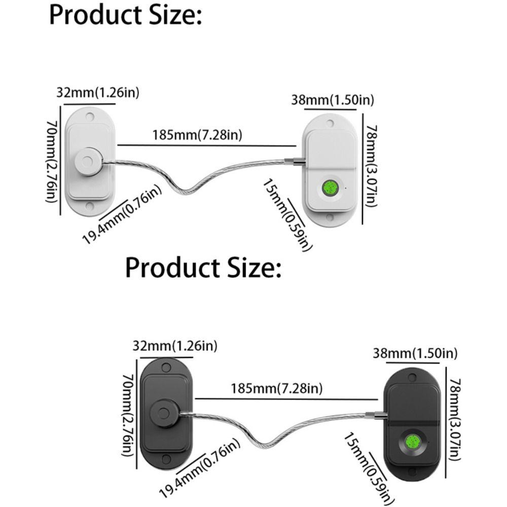 Intelligent Spärr Barnsäkerhetslås Rostfri Kabel Kylskåpslås Dörrlås Hemsäkerhet