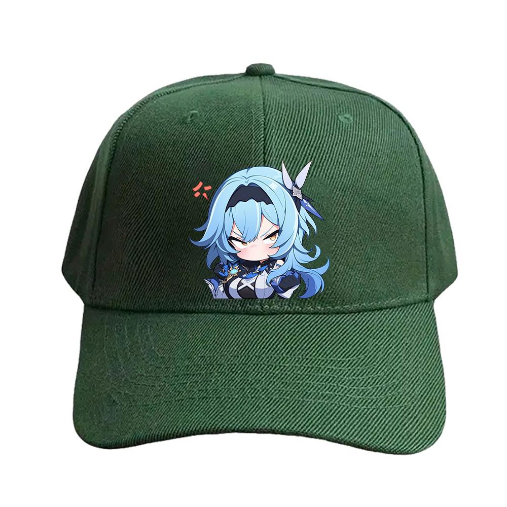 Eula Genshin Impact Chibi Kawaii Angry Waifu Cap Summer Woman Man Adult Casual Fashion Casual Adjustable Fishing Hat Sun Hat