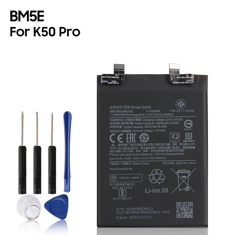 

BP48 BM5F BM5E BM5J Сменный аккумулятор для Xiaomi Poco F4 GT Redmi K50 Gaming Redmi K50 Pro Redmi K50 Ultra Xiaomi 12T 12T Pro For Xiaomi Redmi K50 Pro