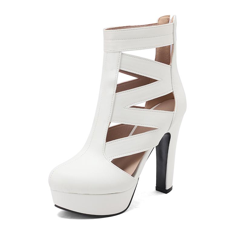 2026 Summer Platform Women's Sandals Exquisite Hollow Design High Heels Zipper Back Party Date Sandals