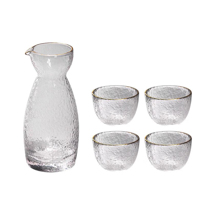Japanese Hammered Glass Sake Cup Set