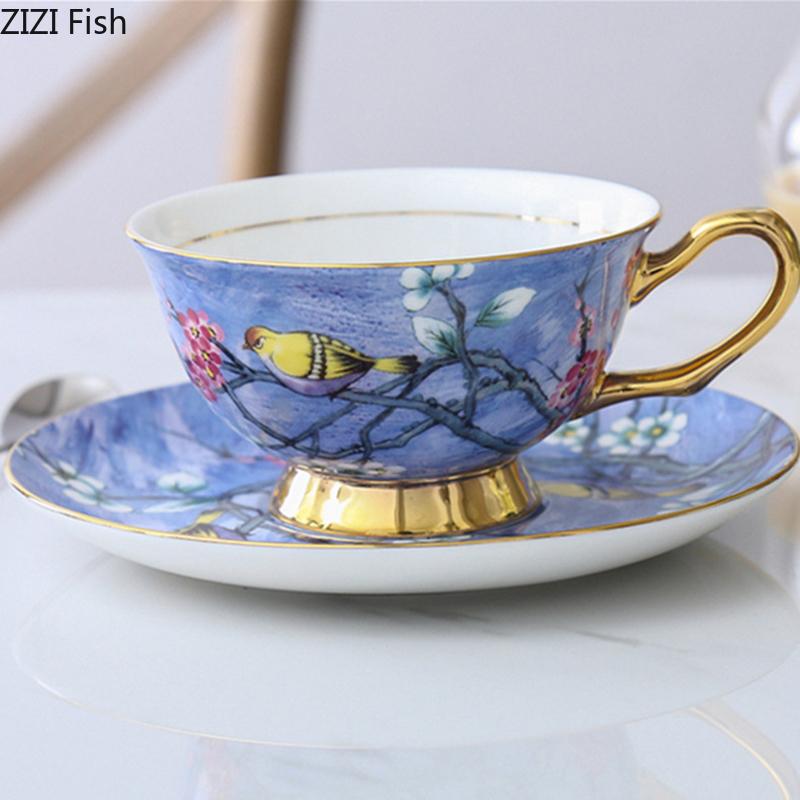 Cartoon Bird Pattern Cup Ceramic Cup&saucer Dining Table Coffee Mug Milk Tea Mugs Afternoon Tea Teacup Fruit Juice Container