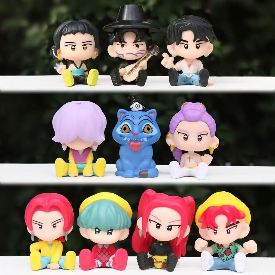 10pcs/Set Kpop Demon Hunters Action Figure Toy Derpys Tiger Rumi Mira Zoey Sussy Figurine Doll For Fans Gift