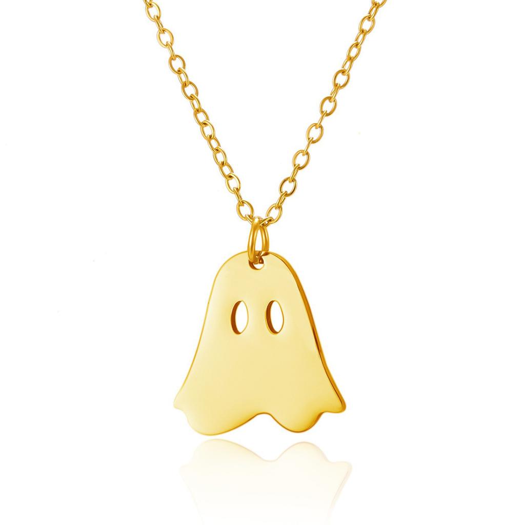 Halloween Ghost Pendant Necklace Halloween Lovely Ghost Necklace Ghost Pendant Choker Necklace for Women Halloween Jewelry Gift