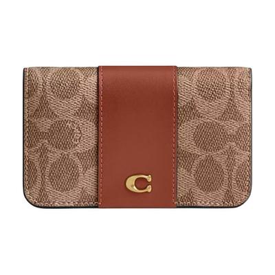 Schmale 13 bedruckte Logo beschichtete Canvas Geldbörse Damen Geldbörse Braun CR542-B4XHG