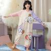Girls Cotton Pajama Set Long Sleeve One-Piece Sleepwear Collection Cartoon Animal Print Kids Nightwear 3-8 Years