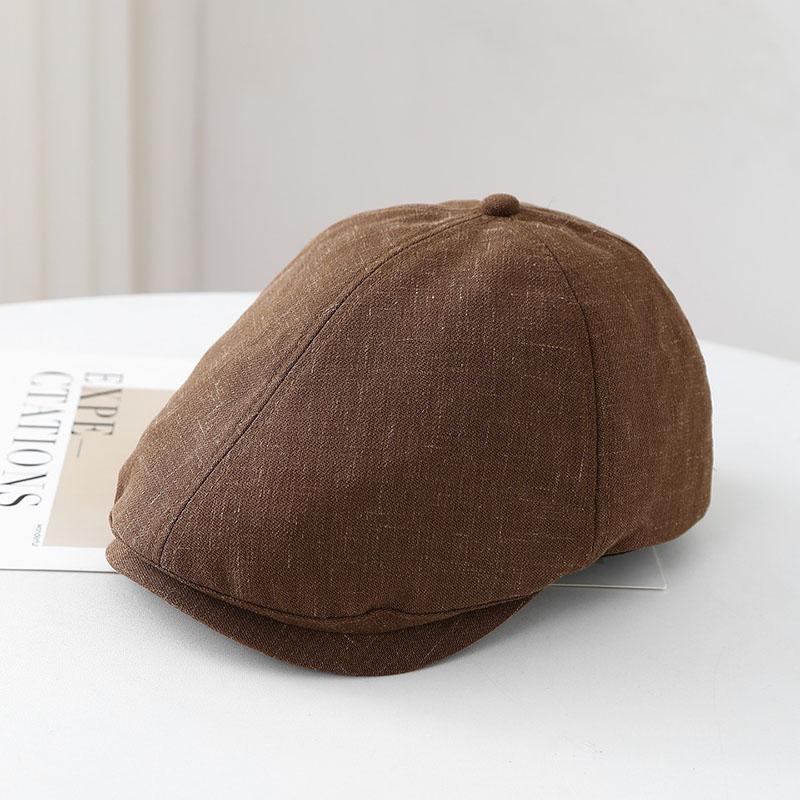 Vintage British Style Short Brim Baseball Cap Men Women Spring Versatile Solid Color Newsboy Hat Two-Way Wearable Forward Caps