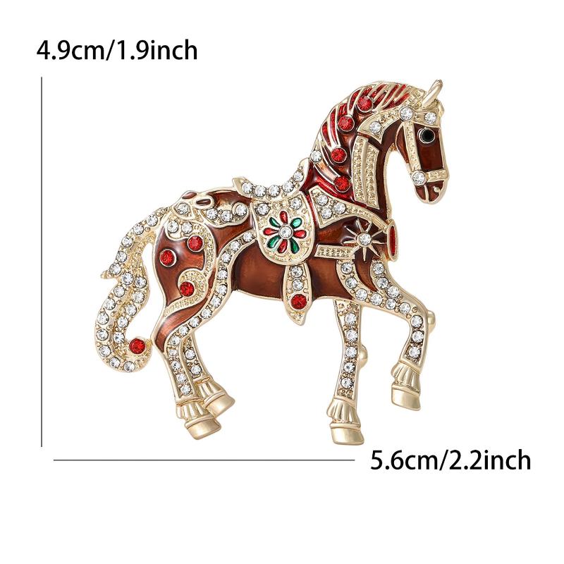 

Винтажные эмалированные броши-лошадки с инкрустацией, универсальные значки на лацкан в виде животных, аксессуары для одежды, корсаж, ювелирные изделия, подарки года