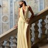 Europe and the United States 2026 New Product Temperament Deep V-neck Fashion Neck Shrink Pleated Sleeveless Backless Irregular Dress Wholesale