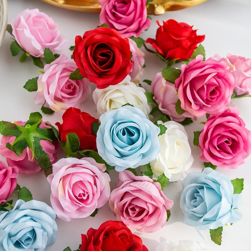 Artificial Flower Cheap Silk Rose Head Home Wedding Garden Decor Outdoor Garden Festival Party DIY Gift Scrapbook Craft Hotsale