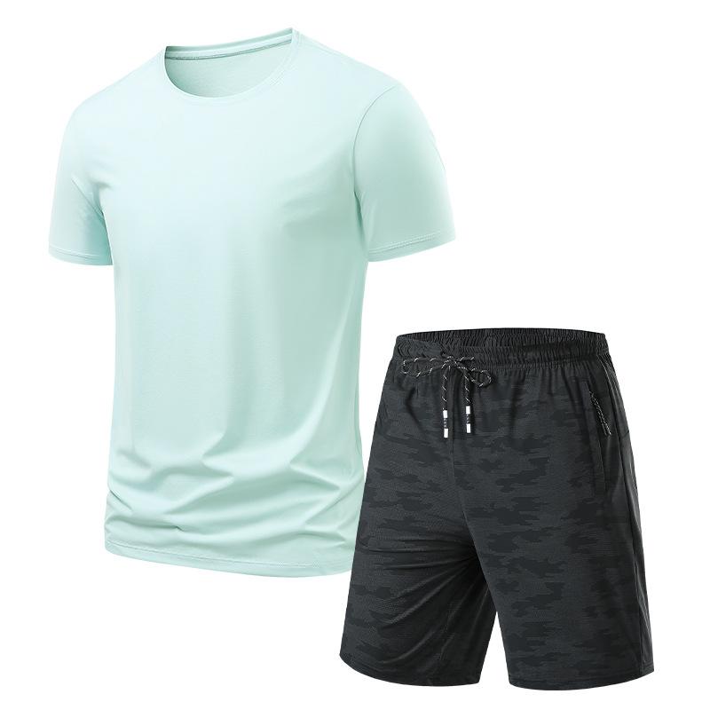 Breathable Sports Set: Men’s T-Shirt and Shorts, Casual Two-Piece Suit, Lightweight, Breathable, Quick-Drying