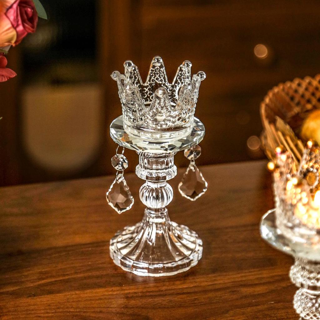 European Transparent Glass Candle Holder - Light Luxury Aromatherapy for Romantic Atmosphere and Home Decor.