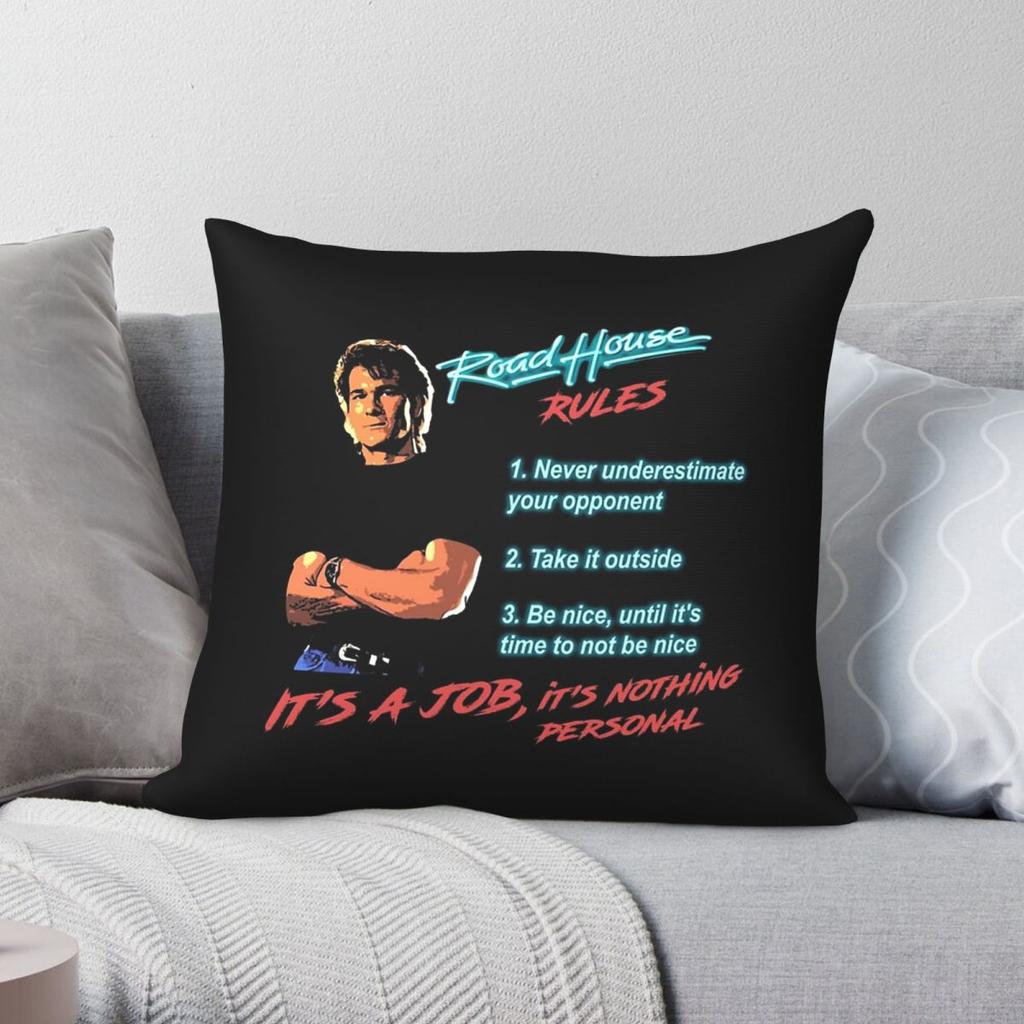 Road House Patrick Swayze Square Pillowcase Polyester Linen Velvet Printed Zip Decor Pillow Case Sofa Seater Cushion Cover