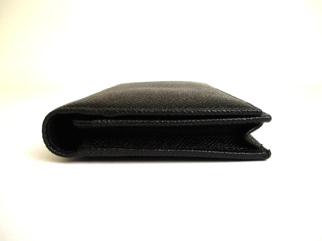 Authentic BVLGARI Man Black Leather Flap BIfold Long Wallet #a897  Refurbished