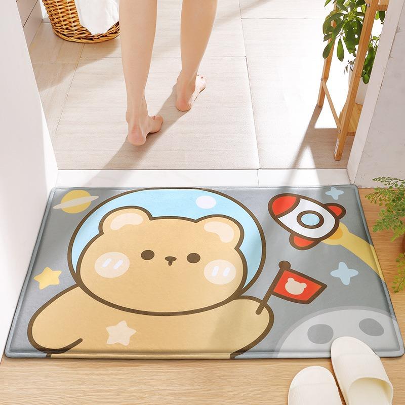 Rabbit Welcome Mat for Front Door Outdoor Entry Print Doormat Non Slip Kitchen Bedroom Footpad Home Indoor Decor Funny Kid Rug