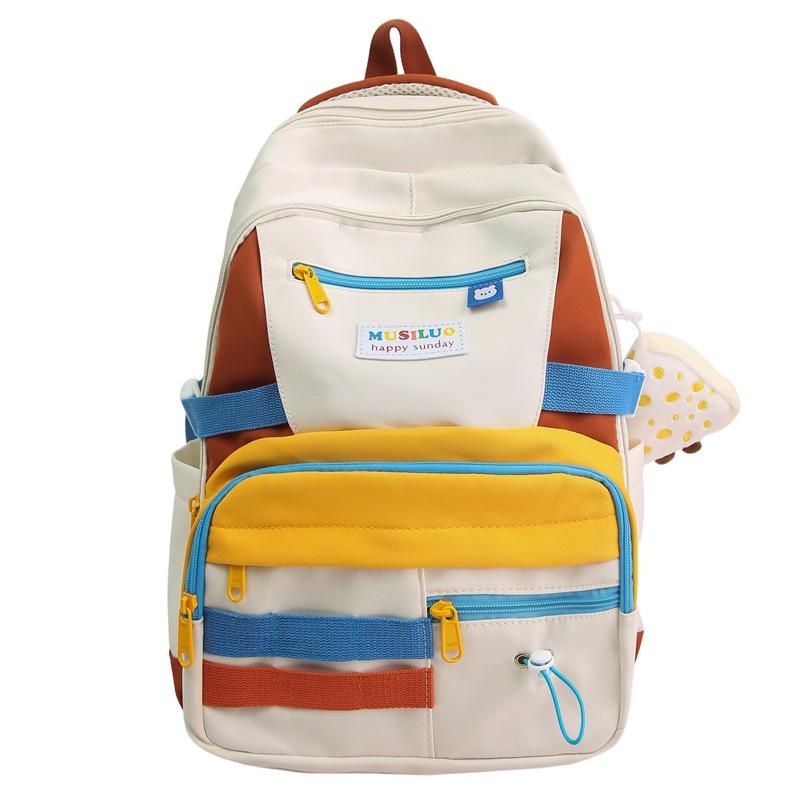 Student Schoolbag Female Korean Version Contrasting Colors Sweet Middle and High School Students Backpack Small Fresh Large Capacity Casual Backpack