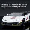 1:32 Scale SVJ63 V12GT Sports Car Model Toy Metal Diecast Music Light Pull Back Miniature Vehicle Models Kids Desktop Ornaments