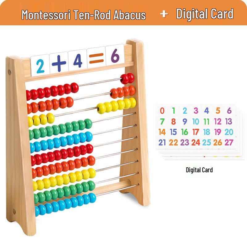 Wooden Arithmetic Stand for Kids: Addition & Subtraction Teaching Aid for Preschool Number Recognition