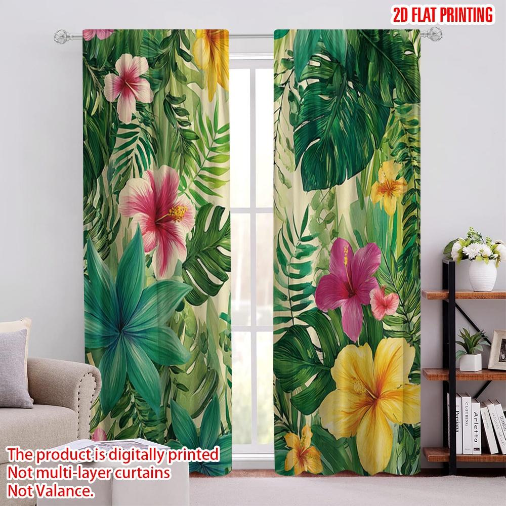 

2 шт., 2D печать на плоскости Занавеска для окна Тропический расцвет Универсальный полиэстер (без удилища) Подарки Использование для Спальни Гостиной Окна 52.50 × 116.00 cm 2 pcs