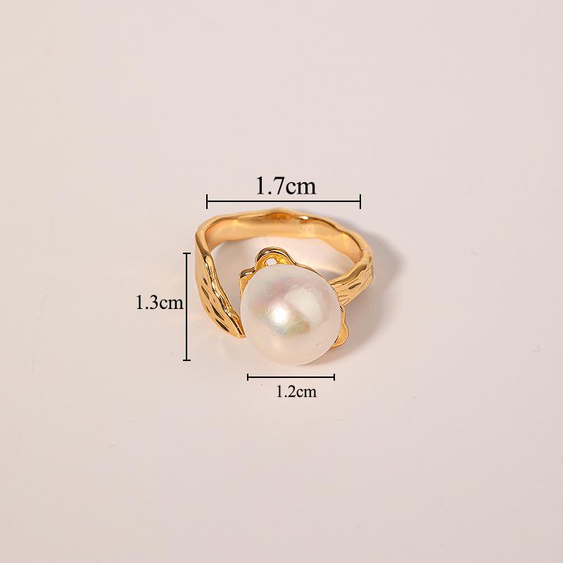 

Кольцо с натуральным пресноводным жемчугом, жемчужное кольцо в стиле барокко, индивидуальный нишевый дизайн, изысканные украшения на палец