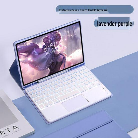 

2025 Samsung Tab A11+ Клавіатура Bluetooth з підсвічуванням і захисна магнітна м яка обкладинка для планшета 9+ Samsung Tab S7/8/9/9FE/10FE/10lite 10.9-11 inches