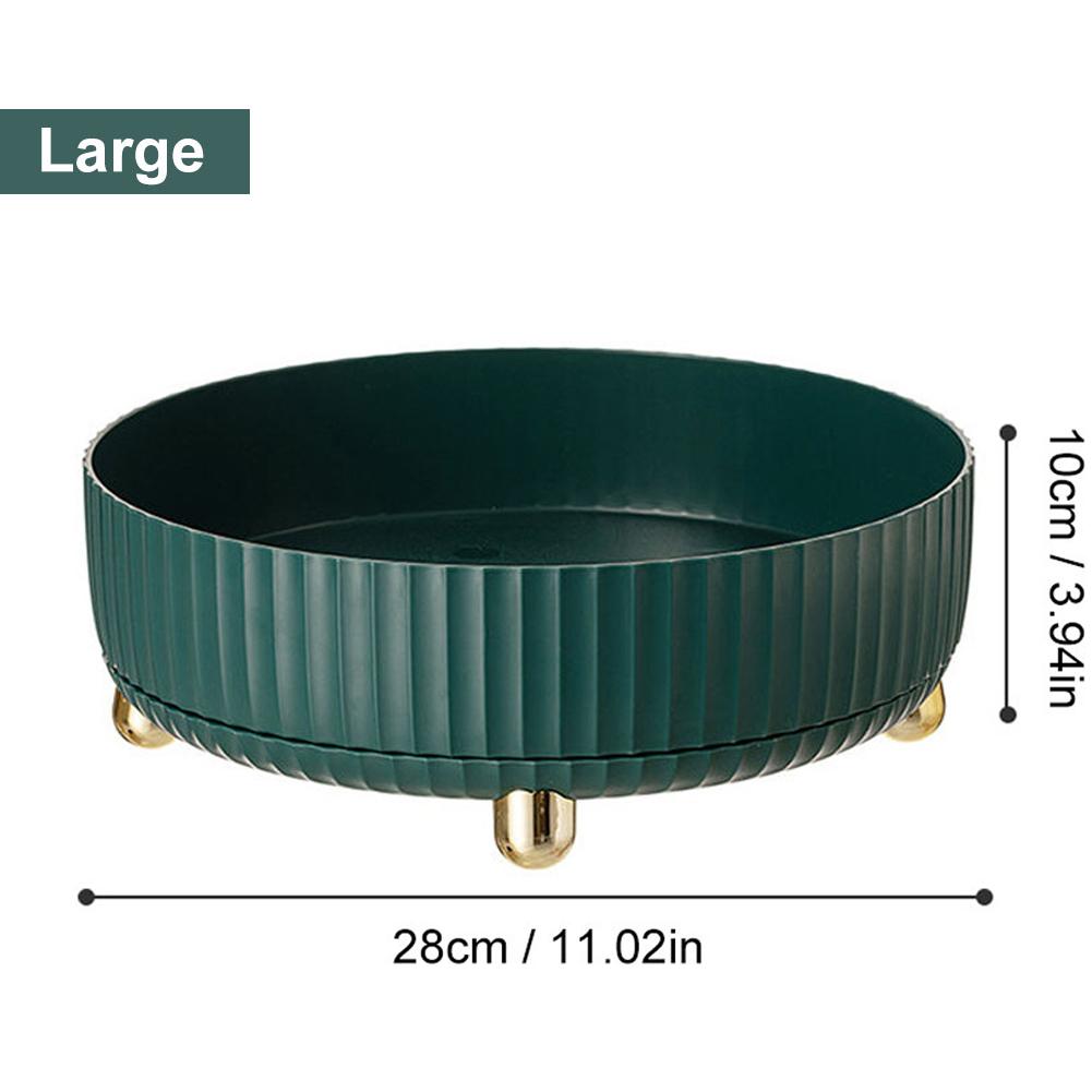360 Rotating Tray Kitchen Storage Containers for Spice Jar Snack Food Tray Bathroom Storage Box Non Slip Cosmetics Organizer
