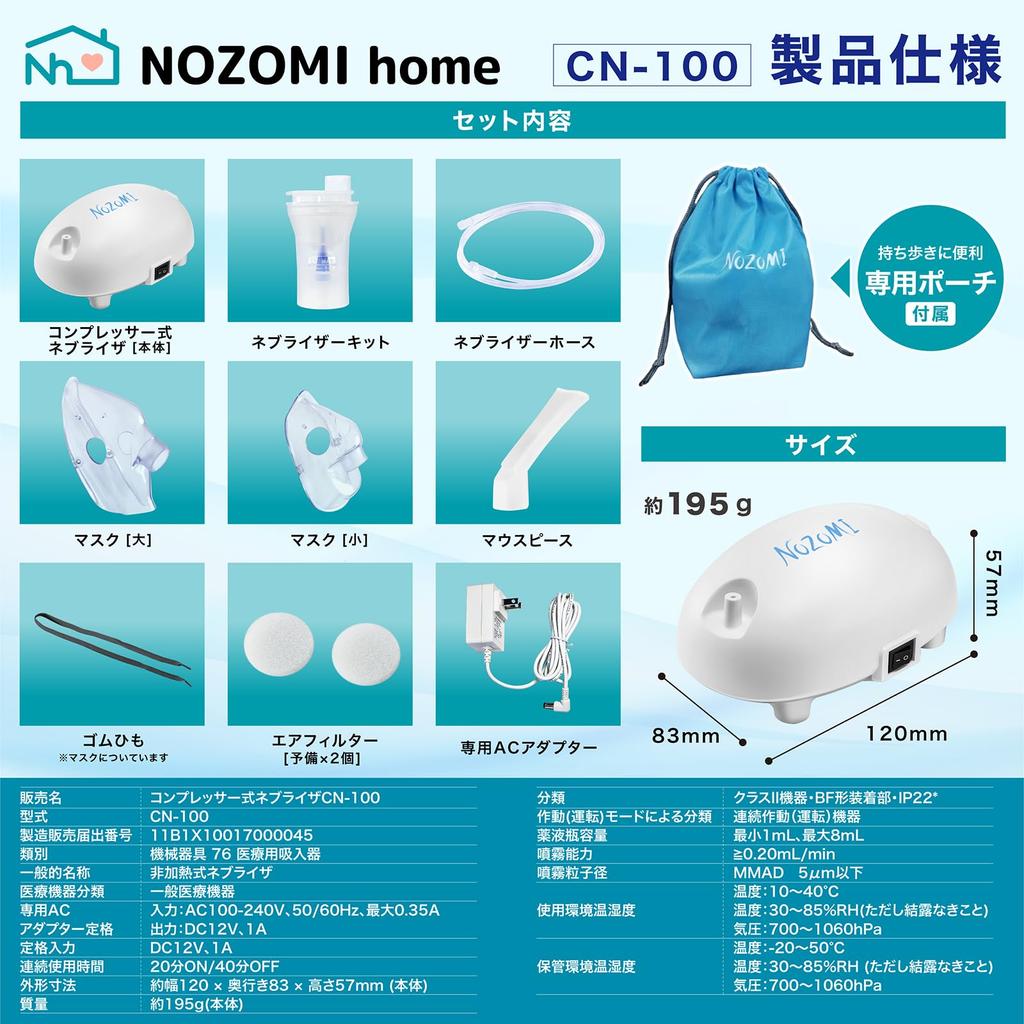 [Medical Device Registration Listing] Nebulizer Compressor, Compatible with Pulmicort and Meptin, Jet Mask Included, Compact, Hands-Free, Quiet, for A