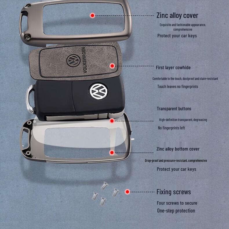 Volkswagen Key Cover for Sagitar, Teramont X, Bora, Tharu, Lavida, Tayron, Magotan, Tiguan L, Passat