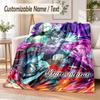 Dandadan Custom Name Flannel Throw Blanket Soft Warm for Sofa Bed Indoor Home Use
