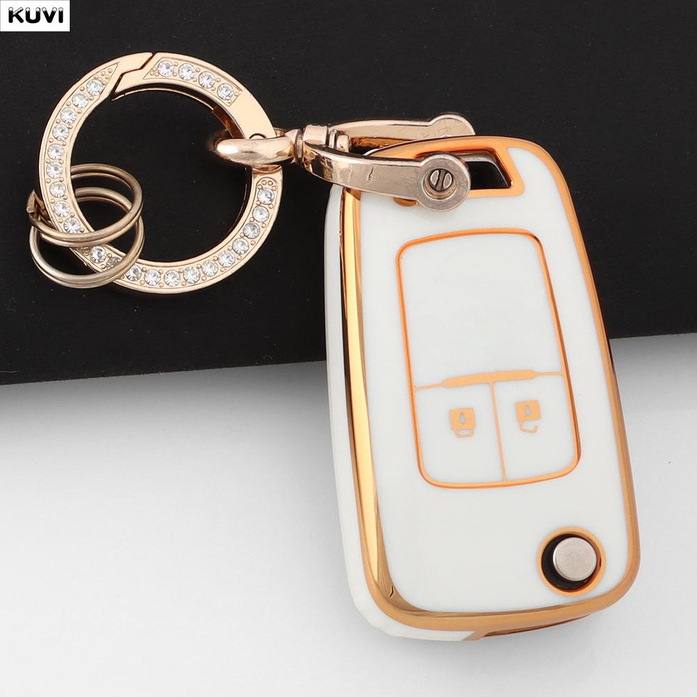 2 Buttons Tpu Shell For Chevrolet Cruze Aveo Trax Sail Malibu For Opel Vauxhall Astra Corsa Meriva Insignia Car Key Case Cover