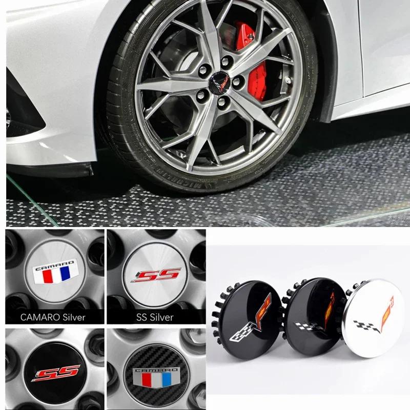 4PCS 68mm Car Wheel Center Covers Emblem for CAMARO SS Logo Corvette ABS Auto Styling Tires Hub Caps Decoration