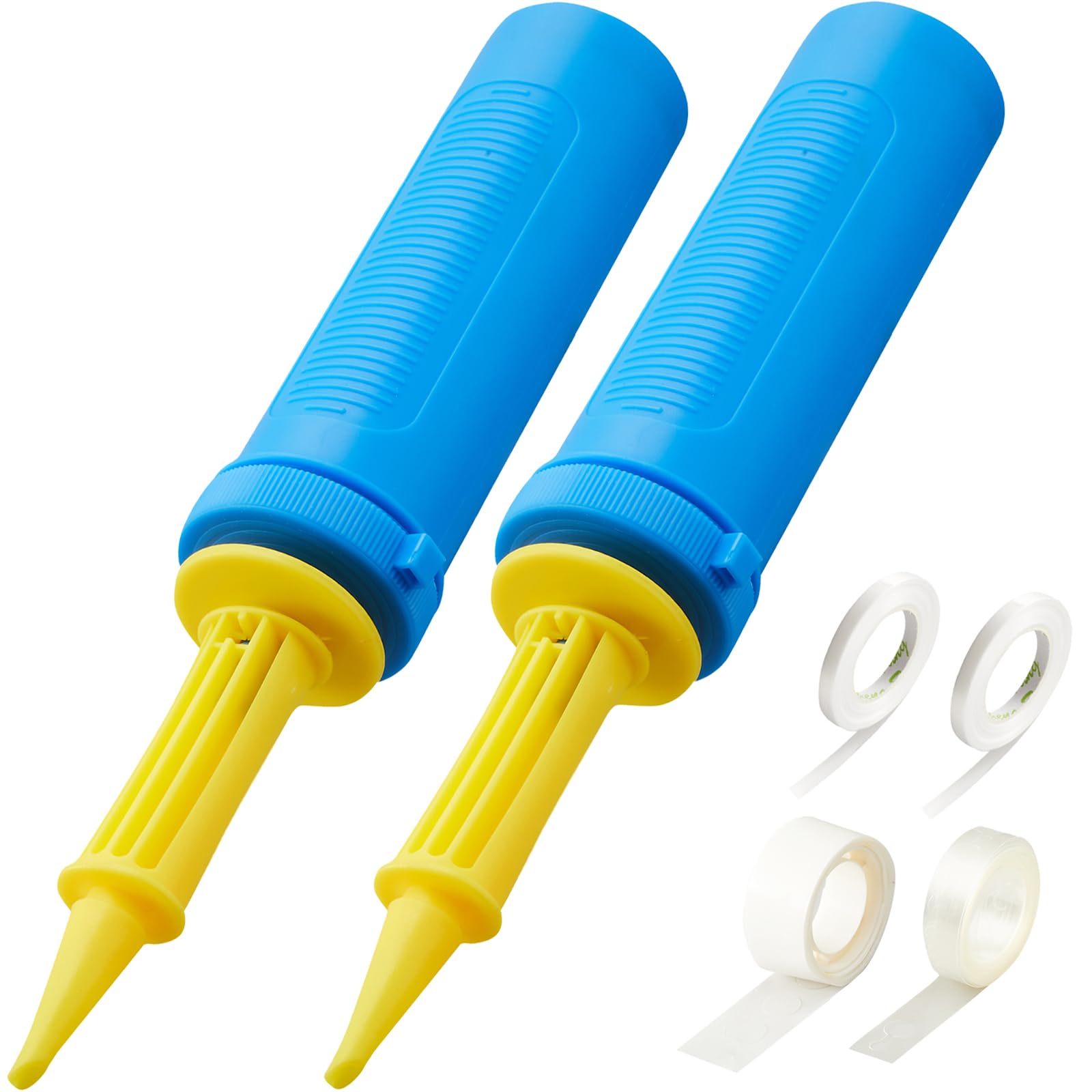 ZGIMI 2-Piece Balloon Air Pump Hand Pump Double-Speed Inflator for Balloons Inflatable Rings Yoga Balls Balloon Arch Kit Balloon Tape Strip Blue