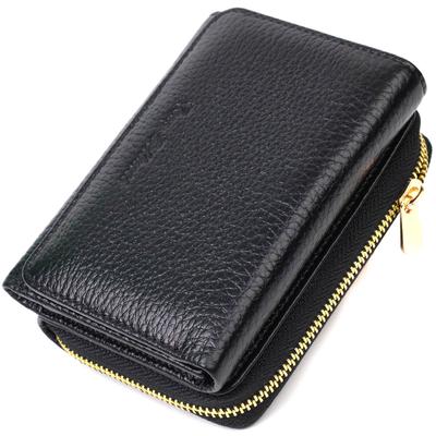 Portefeuille femme à trois volets en cuir véritable Tony Bellucci Wallet 22024 Noir