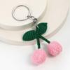 Unique Cherry Charm Pendant Sturdy Yarn Ornament Handmade Knitted Designs Accessory for Keychains and Personalize Gifts