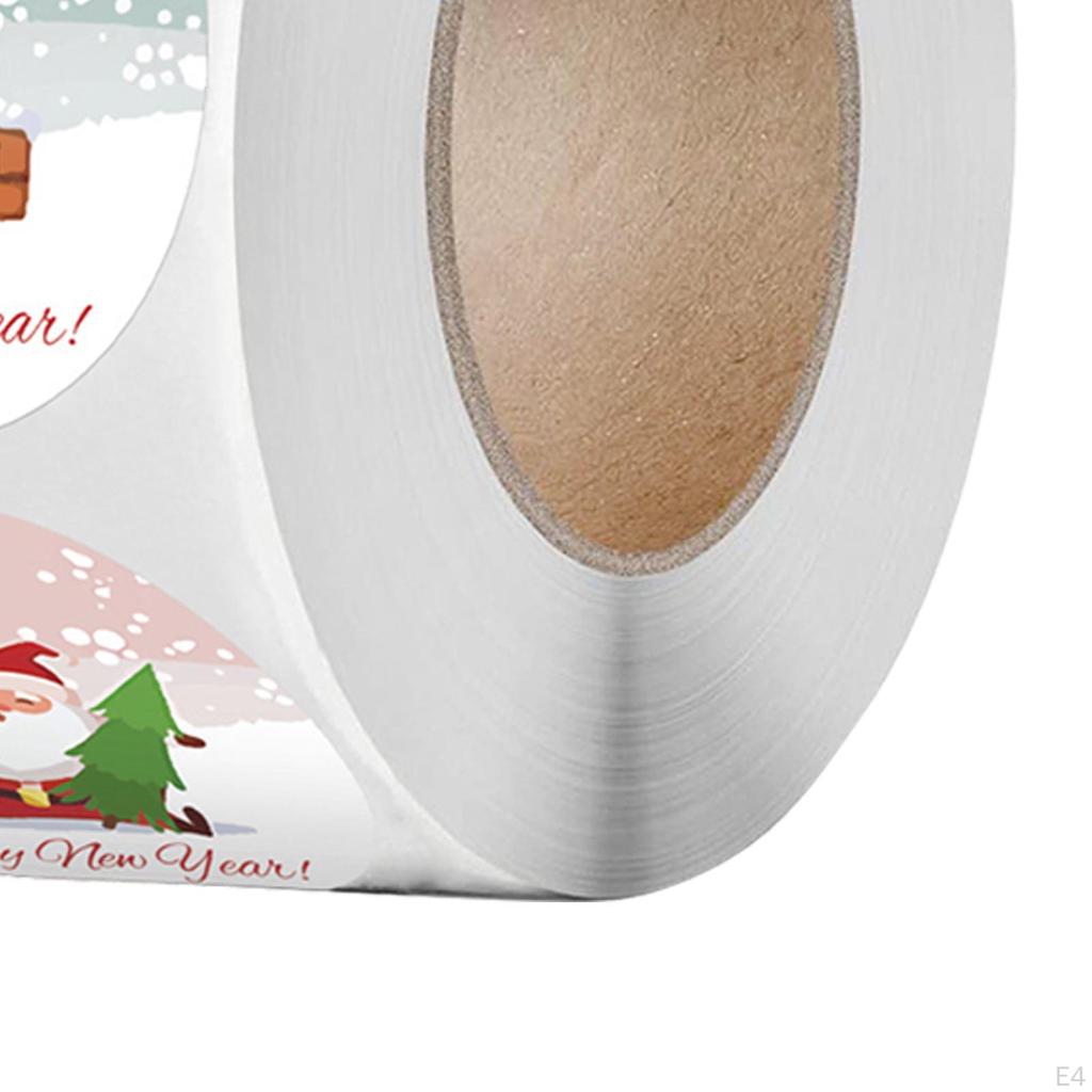 500 Pieces Christmas Labels Stickers 1 Roll Sealing Merry for Cards