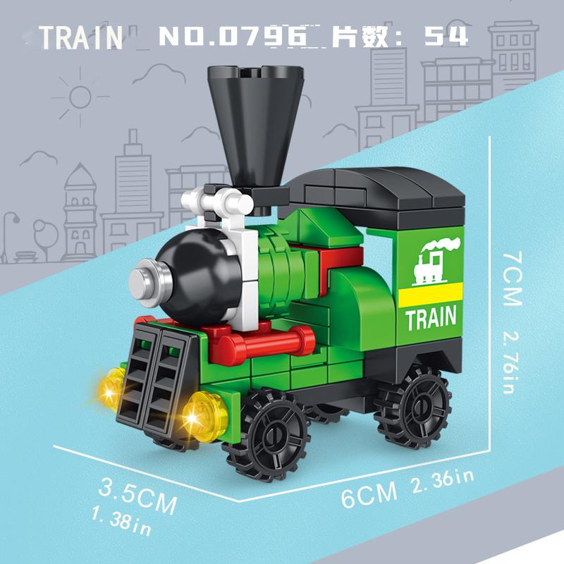 8 Small Particle Building Blocks For City Vehicles, Cars, Cranes, Fire Trucks, Puzzle Toys, Holiday Gifts For Boys