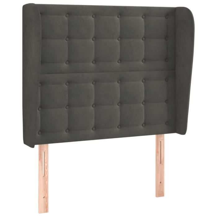 VidaXL Headboard with Ears Dark Grey 93x23x118-128 Cm Velvet3118427