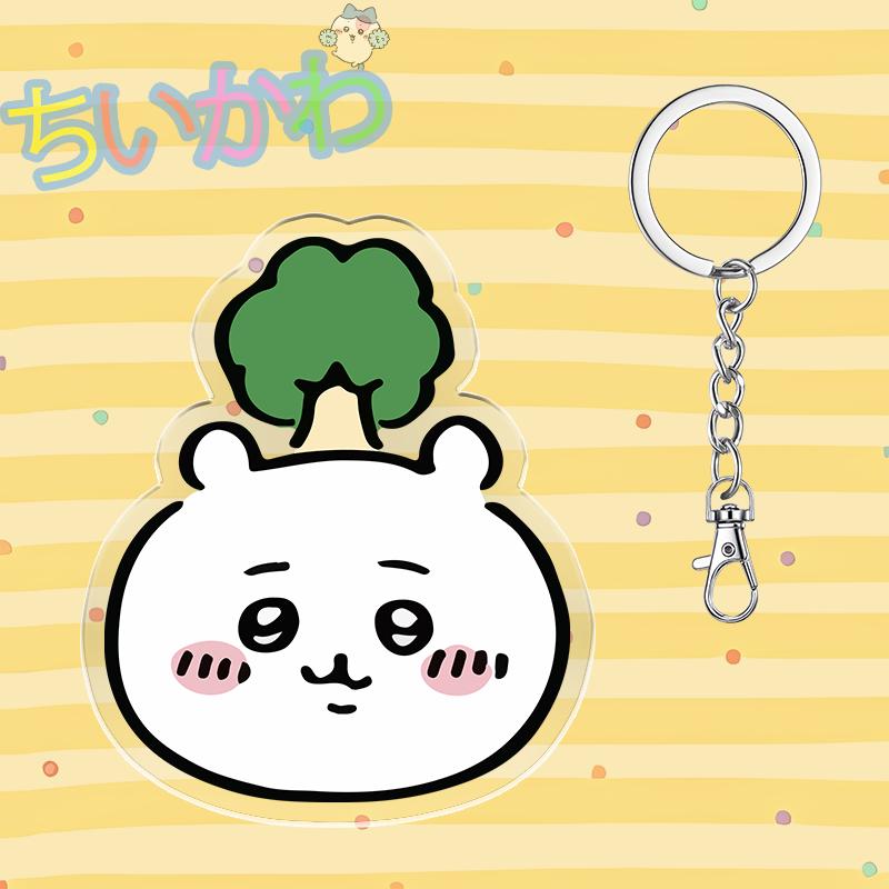Cute Chiikawa 6cm Nanka Chiisakute Kawaii Yatsu Keychain Usagi School Bag Decorate Kawaii Keyring Anime Acrylic Holiday Gifts