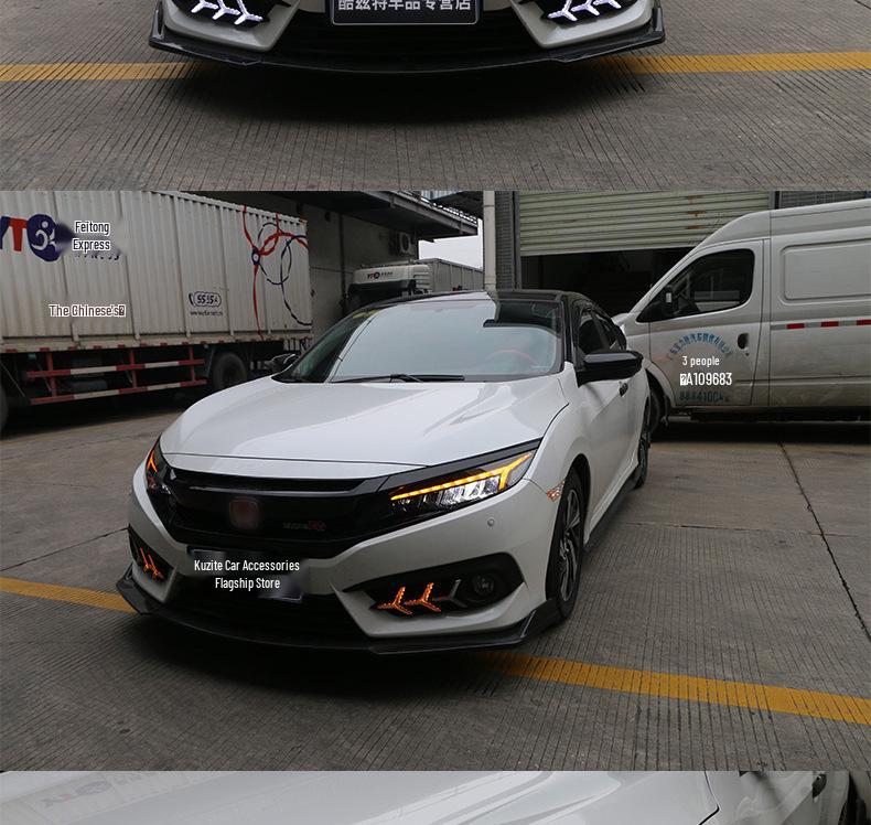 Tenth-Gen Civic Dragon Wing LED Headlights: Flowing Turn Signal & Daytime Running Lights