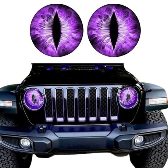 1 Paio Adesivi Impermeabili in PVC per Fari 'Occhi di Bestia', Adesivi per Auto, Adesivi Impermeabili per Luci Auto, Facili da Installare, Accessori Auto Resistenti alle Intemperie