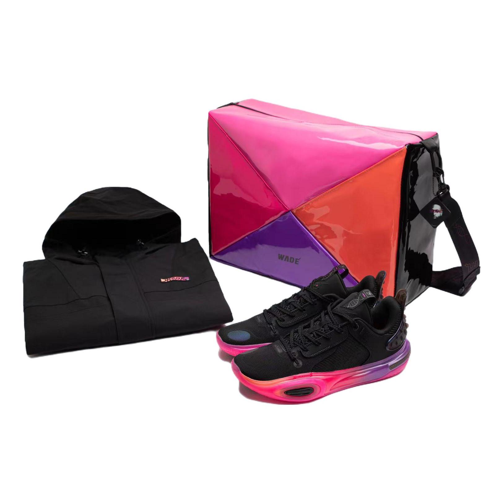 

New LiNing All City 11 Durable Breathable High Top Basketball Shoes Black Red Sunrise Set ABAT105-1 43