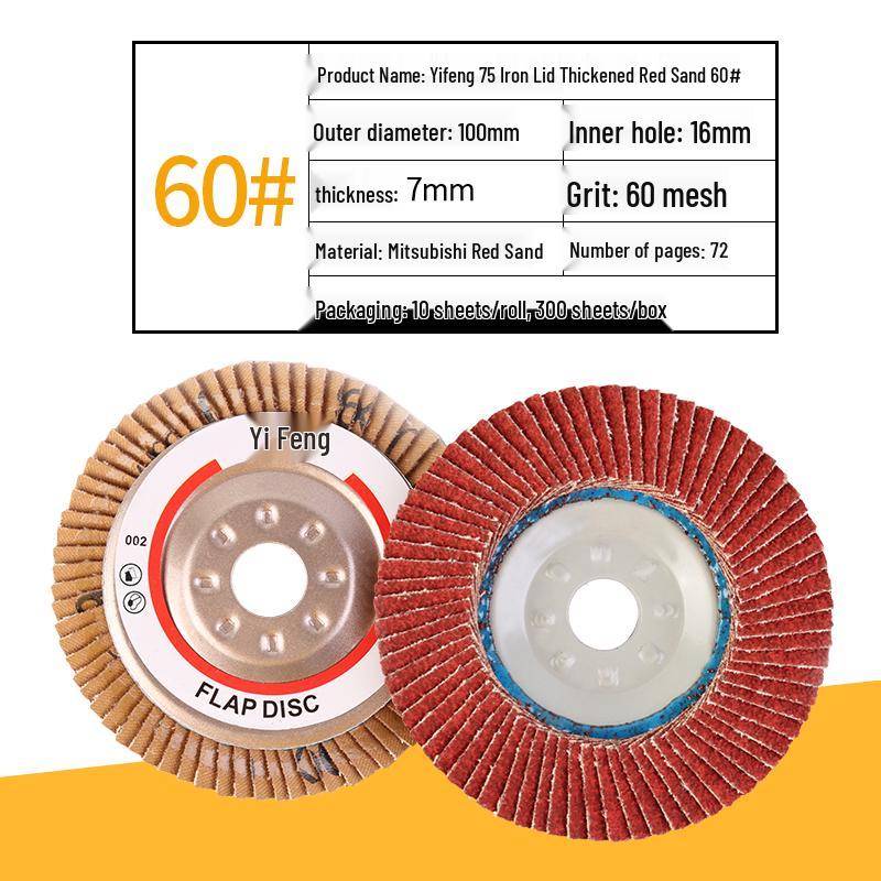 Yi Feng Thickened Stainless Steel Flap Disc, Angle Grinder Polishing Disc for Woodworking, 100 Grit Sandpaper Flap Wheel.