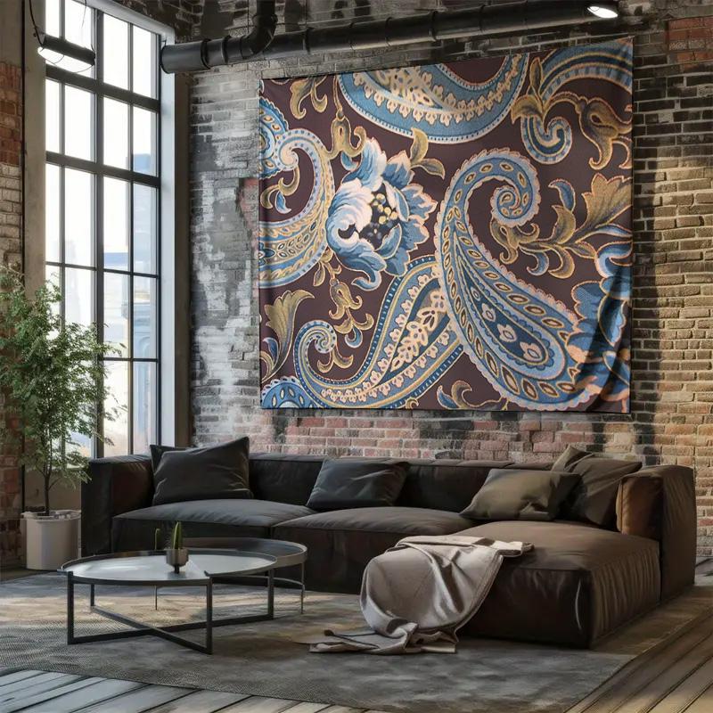 Bohemian Tapestry Wall Hanging Aesthetic Room Decor Vintage Floral Backdrop Large Wall Art Home Textile Dorm Decor Festival Back