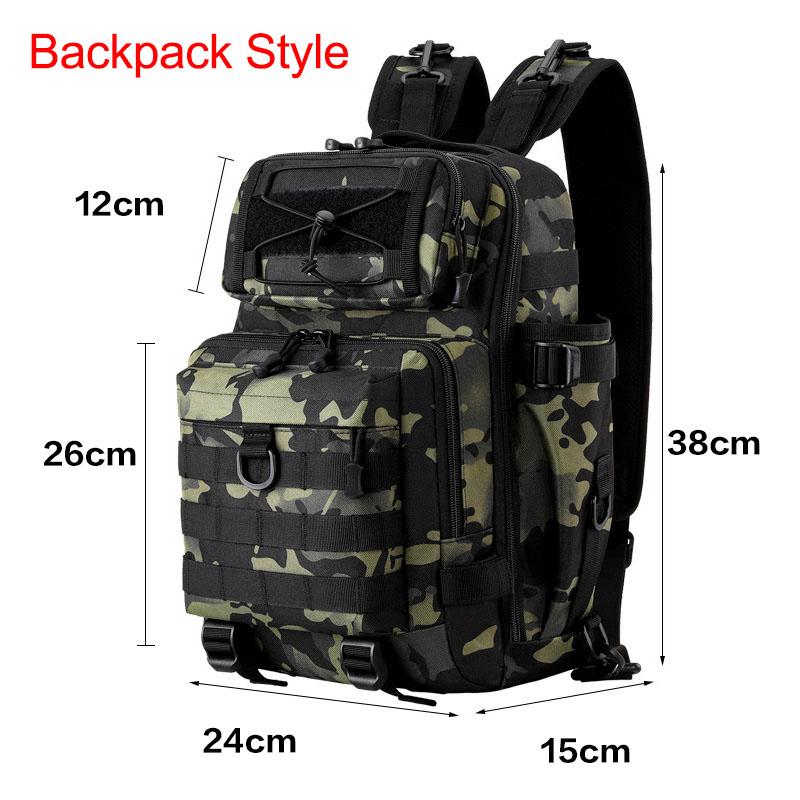 Fishing Bag Tactical Backpack Bait Lure Box Fishing Rod Reel Pouch Bags Fishing Tackle Accessory Bags Camping Shoulder Bag
