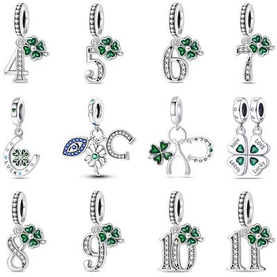 Lucky Collection Copper Craft Lucky Number Clover Green Charms Beads 3Mm Diy Elegant Holiday Fine Jewelry Gifts