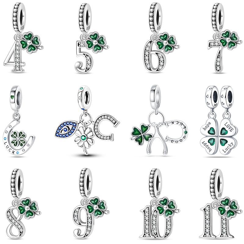 Lucky Collection Copper Craft Lucky Number Clover Green Charms Beads 3Mm Diy Elegant Holiday Fine Jewelry Gifts